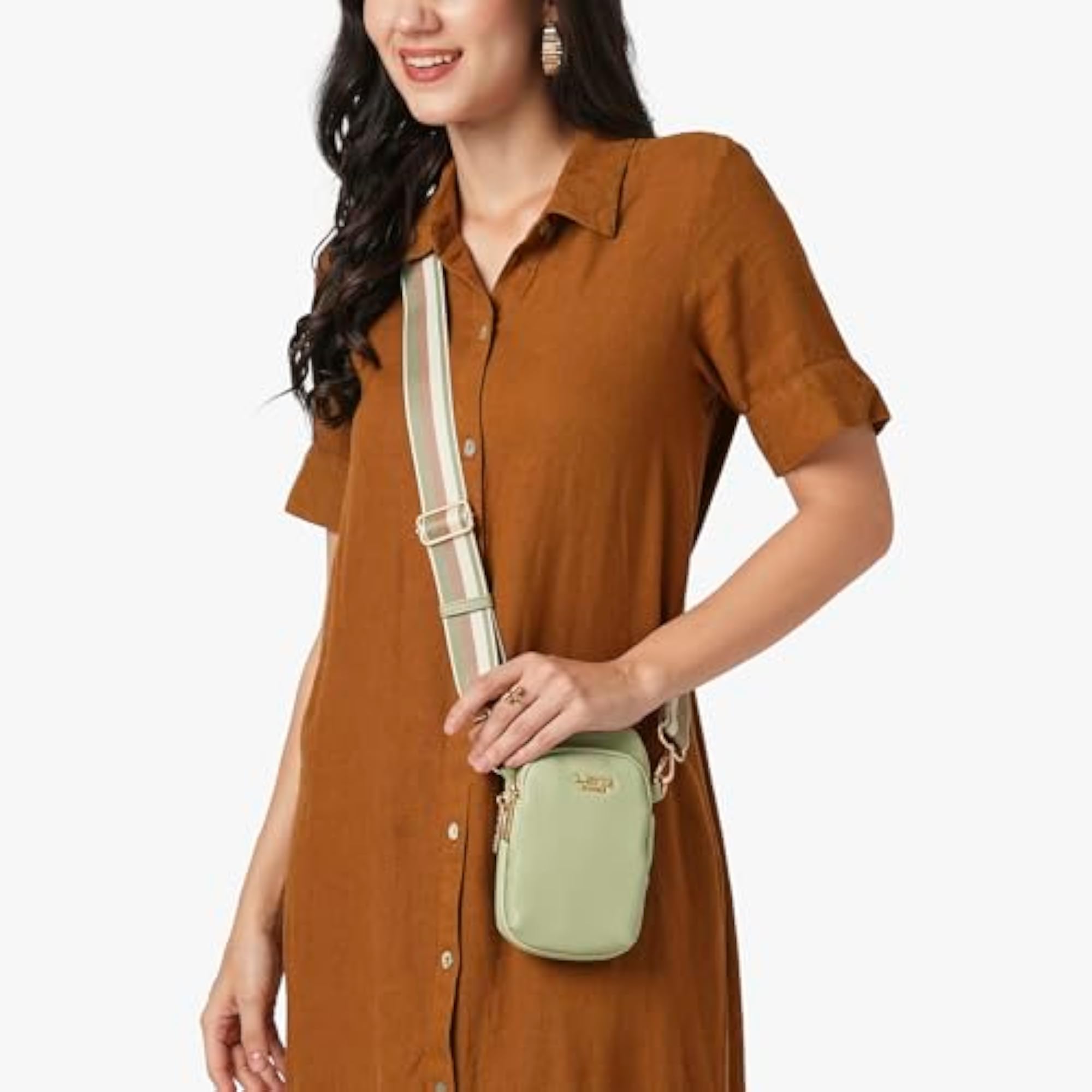 Women's Mobile Vertical 2-Compartment Sling Bag